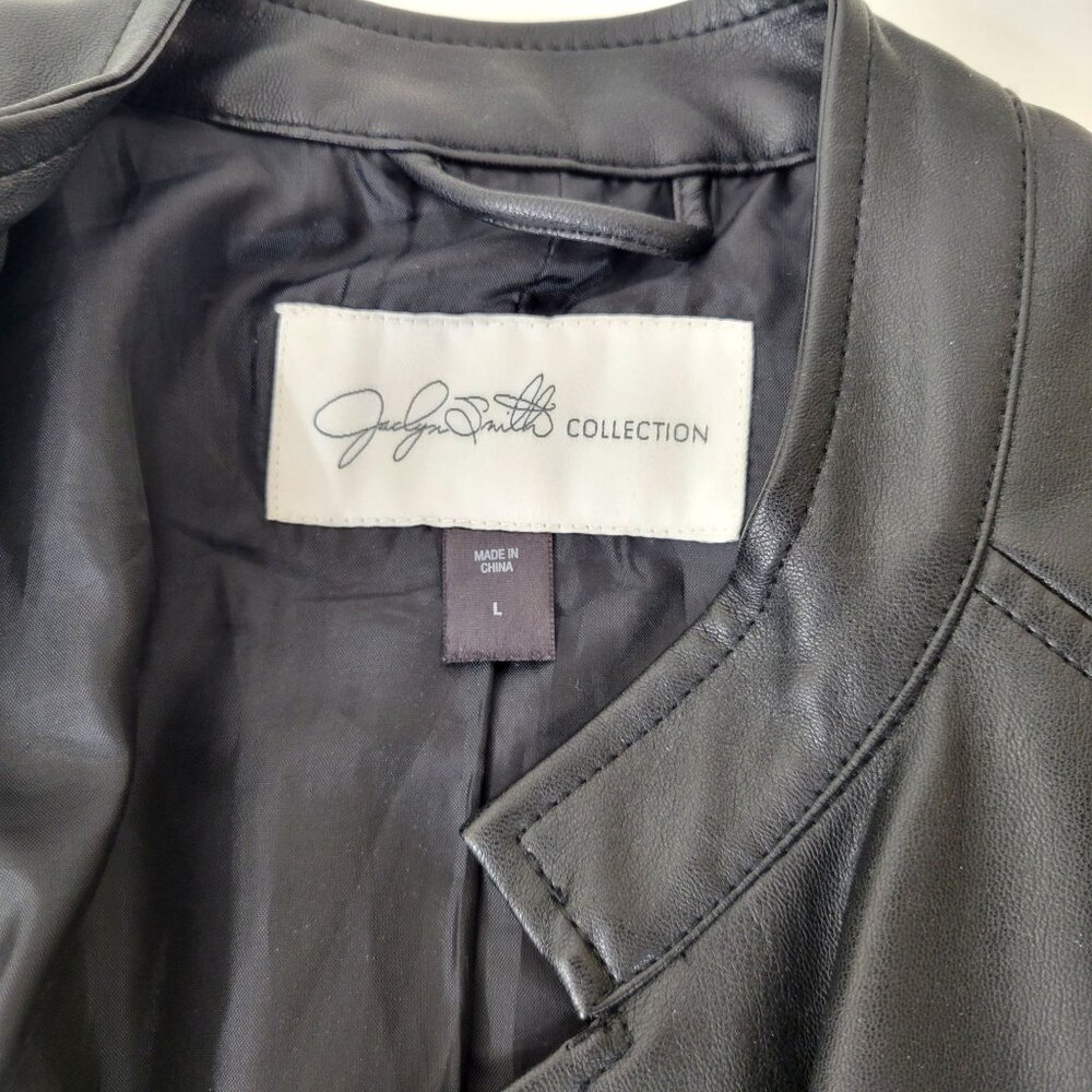 Moto Jacket Black Faux Leather Jaclyn Smith Collection - Picture 3 of 5